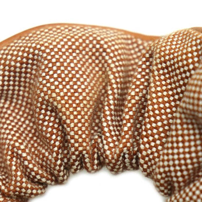 HERMES エルメス コットン ポリウレタン 羊革 クラウディア トワルアッシュ ヘアアクセサリー シュシュ 241029G レディース【中古】