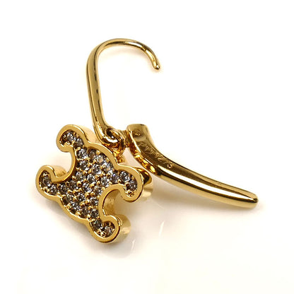 CELINE セリーヌ 真鍮 ラインストーン トリオンフ ラインストーン ピアス 460GC6BZI.35OR レディース【中古】