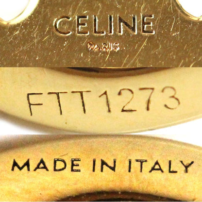 CELINE セリーヌ 真鍮 ラインストーン トリオンフ ラインストーン ピアス 460GC6BZI.35OR レディース【中古】