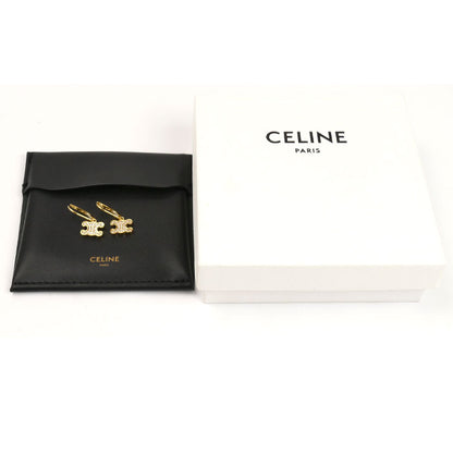 CELINE セリーヌ 真鍮 ラインストーン トリオンフ ラインストーン ピアス 460GC6BZI.35OR レディース【中古】