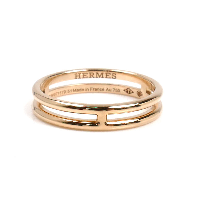 HERMES エルメス K18PG ピンクゴールド アリアンヌ リング・指輪 H119836B 00051 11号 2.7g レディース【中古】【美品】