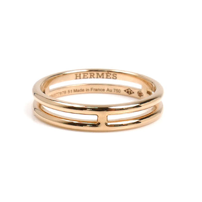 HERMES エルメス K18PG ピンクゴールド アリアンヌ リング・指輪 H119836B 00051 11号 2.7g レディース【中古】【美品】