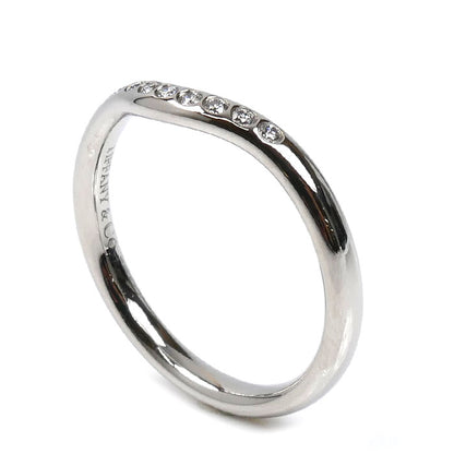 TIFFANY&Co. ティファニー Pt950プラチナ カーブド ダイヤ リング・指輪 60016939 ダイヤモンド 9号 3.4g レディース【中古】【美品】