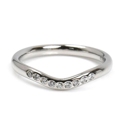 TIFFANY&Co. ティファニー Pt950プラチナ カーブド ダイヤ リング・指輪 60016939 ダイヤモンド 9号 3.4g レディース【中古】【美品】