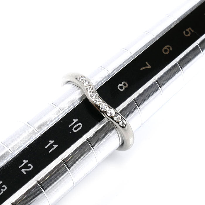 TIFFANY&Co. ティファニー Pt950プラチナ カーブド ダイヤ リング・指輪 60016939 ダイヤモンド 9号 3.4g レディース【中古】【美品】