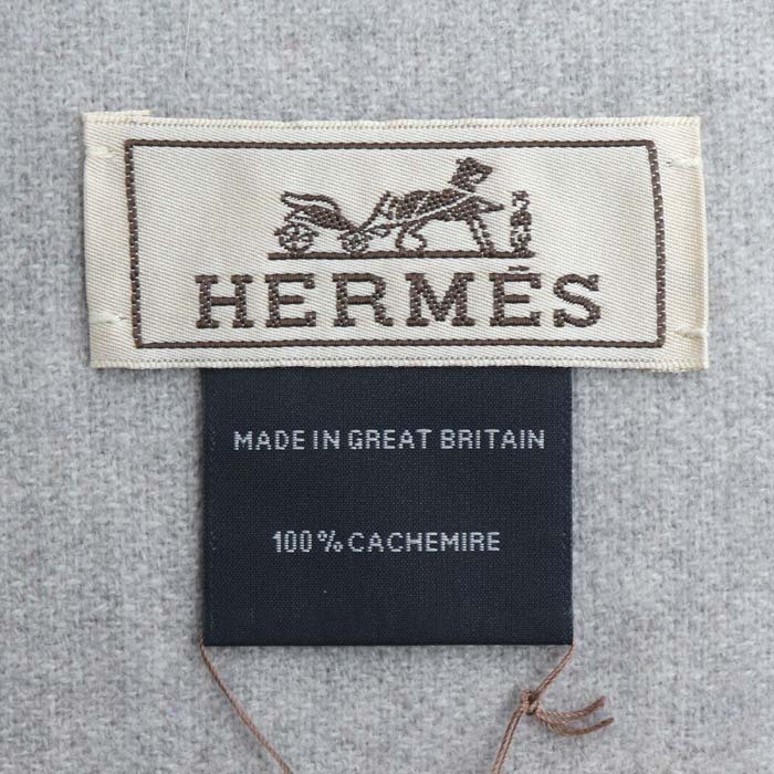 HERMES エルメス サマーブロック マフラー ベージュ ライトグレー ユニセックス【未使用】【買取品】