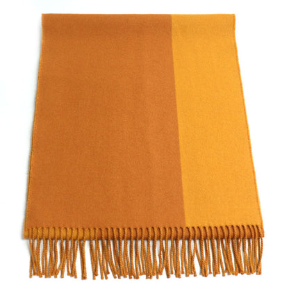 HERMES エルメス マフラー オレンジ イエロー ユニセックス【中古】