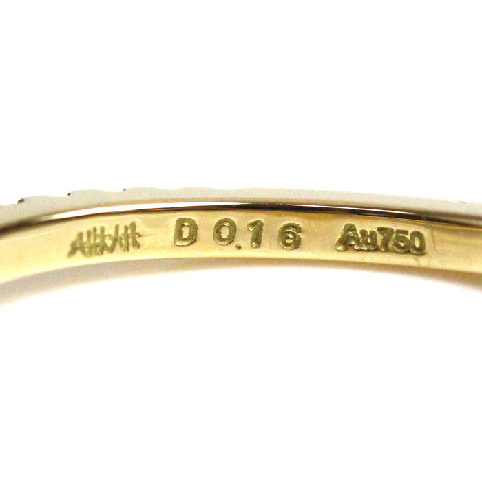 AHKAH アーカー K18YG イエローゴールド ダイヤ リング・指輪 ダイヤモンド0.16ct 13号 1.6g レディース【中古】【美品】