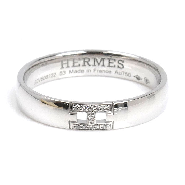 HERMES エルメス K18WG ホワイトゴールド ヘラクレス ダイヤ リング・指輪 H119853B 00053 ダイヤモンド 13号 3.6g レディース【中古】【美品】