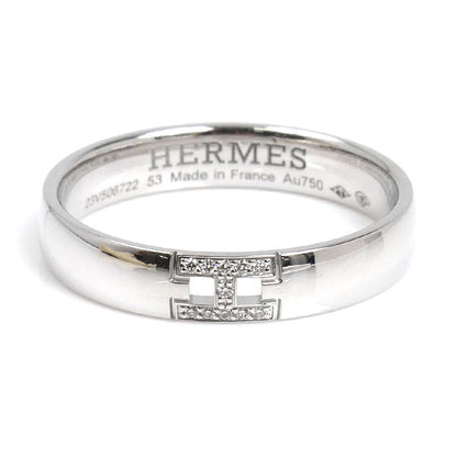 HERMES エルメス K18WG ホワイトゴールド ヘラクレス ダイヤ リング・指輪 H119853B 00053 ダイヤモンド 13号 3.6g レディース【中古】【美品】