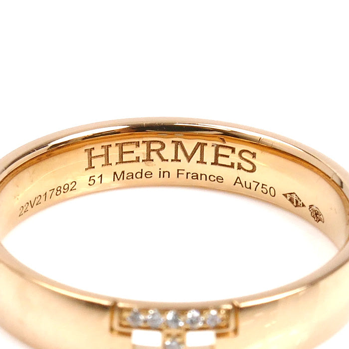 HERMES エルメス K18PG ピンクゴールド ヘラクレス ダイヤ リング・指輪 H119850B ダイヤモンド 10.5号 51 3.2g レディース【中古】