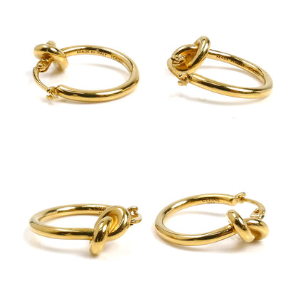 CELINE セリーヌ ノットスモール フープ ピアス 46N556BRA.35OR レディース【中古】