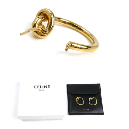 CELINE セリーヌ ノットスモール フープ ピアス 46N556BRA.35OR レディース【中古】