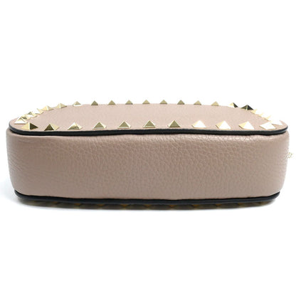 Valentino Garavani ヴァレンティノ・ガラヴァーニ ロックスタッズ ミニ クロスボディバッグ ショルダーバッグ ピンクベージュ 7W2P0AR4VSH レディース【中古】【美品】