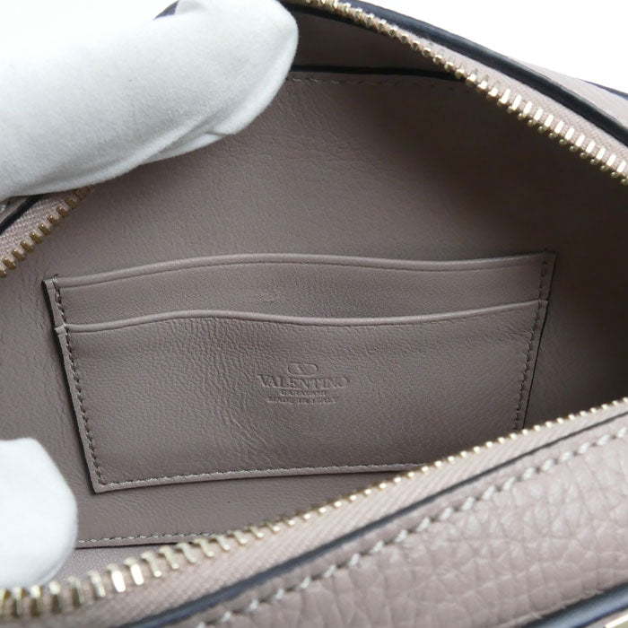 Valentino Garavani ヴァレンティノ・ガラヴァーニ ロックスタッズ ミニ クロスボディバッグ ショルダーバッグ ピンクベージュ 7W2P0AR4VSH レディース【中古】【美品】