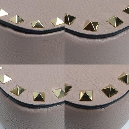 Valentino Garavani ヴァレンティノ・ガラヴァーニ ロックスタッズ ミニ クロスボディバッグ ショルダーバッグ ピンクベージュ 7W2P0AR4VSH レディース【中古】【美品】