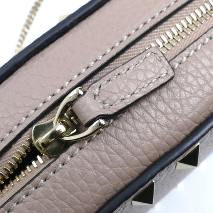 Valentino Garavani ヴァレンティノ・ガラヴァーニ ロックスタッズ ミニ クロスボディバッグ ショルダーバッグ ピンクベージュ 7W2P0AR4VSH レディース【中古】【美品】