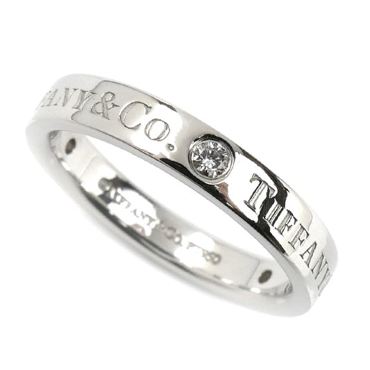TIFFANY&Co. ティファニー Pt950プラチナ フラットバンド 3Pダイヤ リング・指輪 ダイヤモンド 7.5号 5.0g レディース【中古】【美品】