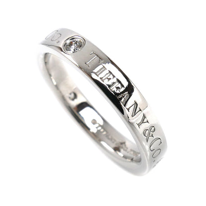 TIFFANY&Co. ティファニー Pt950プラチナ フラットバンド 3Pダイヤ リング・指輪 ダイヤモンド 7.5号 5.0g レディース【中古】【美品】