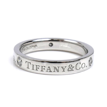 TIFFANY&Co. ティファニー Pt950プラチナ フラットバンド 3Pダイヤ リング・指輪 ダイヤモンド 7.5号 5.0g レディース【中古】【美品】