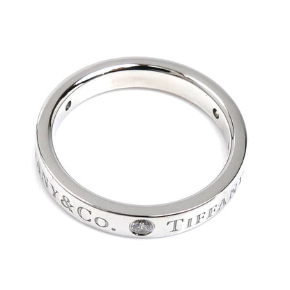 TIFFANY&Co. ティファニー Pt950プラチナ フラットバンド 3Pダイヤ リング・指輪 ダイヤモンド 7.5号 5.0g レディース【中古】【美品】