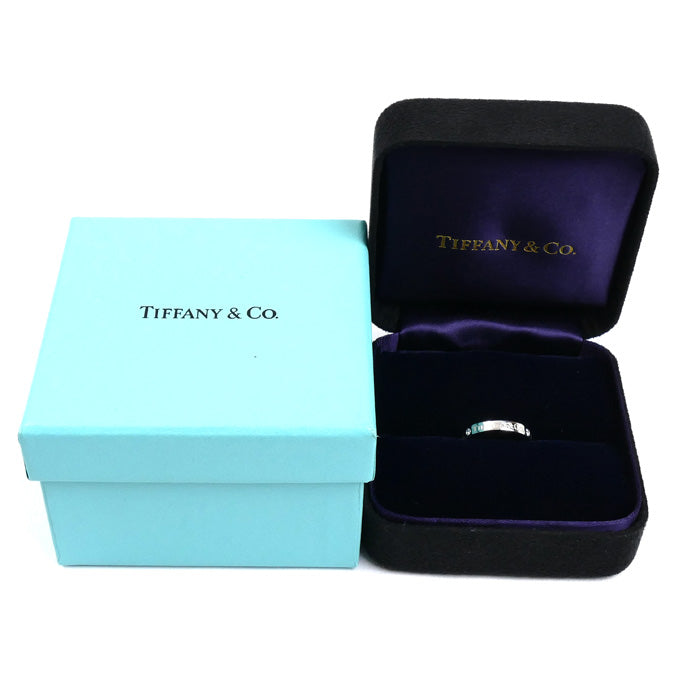 TIFFANY&Co. ティファニー Pt950プラチナ フラットバンド 3Pダイヤ リング・指輪 ダイヤモンド 7.5号 5.0g レディース【中古】【美品】