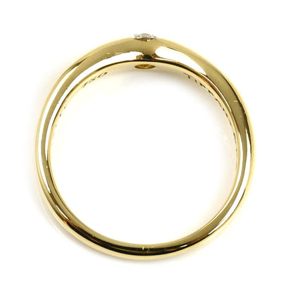 TIFFANY&Co. ティファニー K18YG イエローゴールド カーブドバンド 1Pダイヤ リング・指輪 ダイヤモンド 12.5号 3.8g レディース【中古】