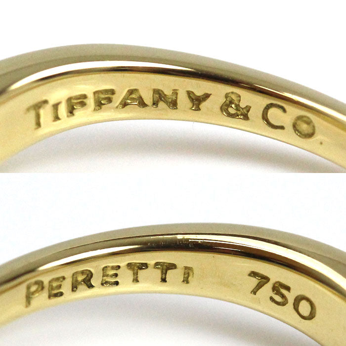 TIFFANY&Co. ティファニー K18YG イエローゴールド カーブドバンド 1Pダイヤ リング・指輪 ダイヤモンド 12.5号 3.8g レディース【中古】