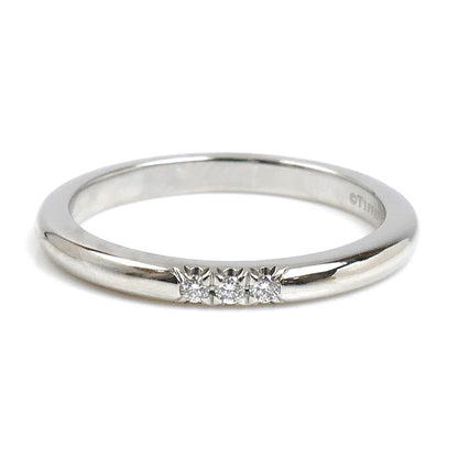 TIFFANY&Co. ティファニー Pt950プラチナ ウェディングバンド 3Pダイヤ リング・指輪 ダイヤモンド 7.5号 3.2g レディース【中古】【美品】
