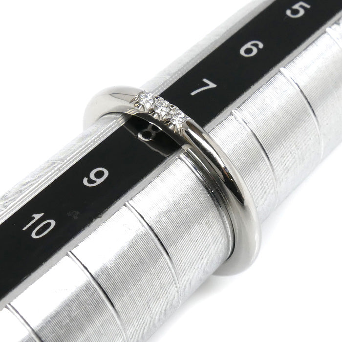 TIFFANY&Co. ティファニー Pt950プラチナ ウェディングバンド 3Pダイヤ リング・指輪 ダイヤモンド 7.5号 3.2g レディース【中古】【美品】