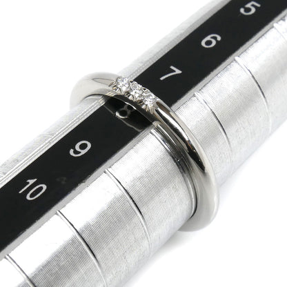 TIFFANY&Co. ティファニー Pt950プラチナ ウェディングバンド 3Pダイヤ リング・指輪 ダイヤモンド 7.5号 3.2g レディース【中古】【美品】