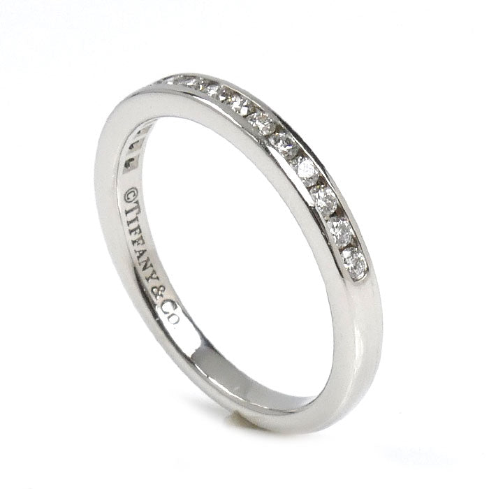 TIFFANY&Co. ティファニー Pt950プラチナ チャネルセッティング ハーフエタニティ リング・指輪 ダイヤモンド 6.5号 2.8g レディース【中古】