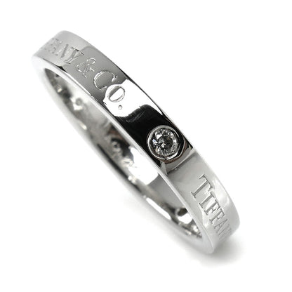 TIFFANY&Co. ティファニー Pt950プラチナ フラットバンド 3Pダイヤ リング・指輪 60001885 ダイヤモンド 14号 5.4g レディース【中古】【美品】