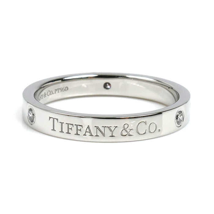 TIFFANY&Co. ティファニー Pt950プラチナ フラットバンド 3Pダイヤ リング・指輪 60001885 ダイヤモンド 14号 5.4g レディース【中古】【美品】