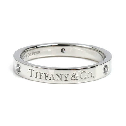 TIFFANY&Co. ティファニー Pt950プラチナ フラットバンド 3Pダイヤ リング・指輪 60001885 ダイヤモンド 14号 5.4g レディース【中古】【美品】