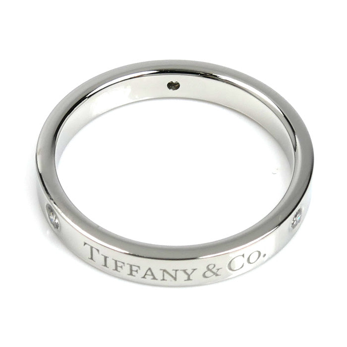 TIFFANY&Co. ティファニー Pt950プラチナ フラットバンド 3Pダイヤ リング・指輪 60001885 ダイヤモンド 14号 5.4g レディース【中古】【美品】
