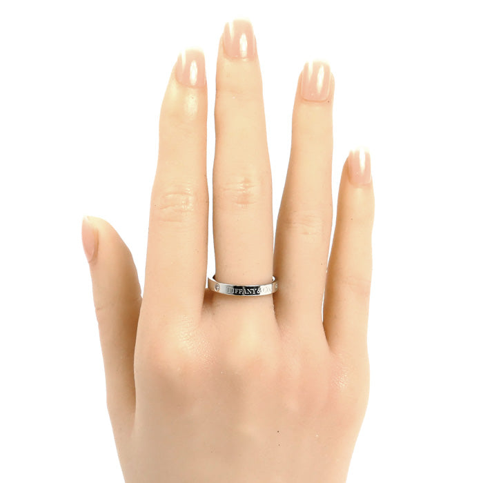 TIFFANY&Co. ティファニー Pt950プラチナ フラットバンド 3Pダイヤ リング・指輪 60001885 ダイヤモンド 14号 5.4g レディース【中古】【美品】