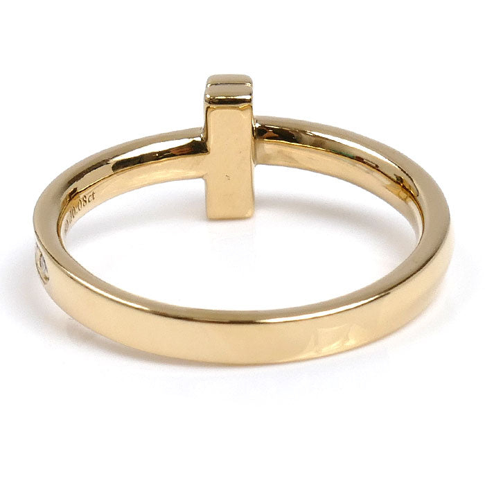 TIFFANY&Co. ティファニー K18YG イエローゴールド Tワン ナロー ダイヤ リング・指輪 ダイヤモンド0.08ct 15号 4.5g レディース【中古】【美品】