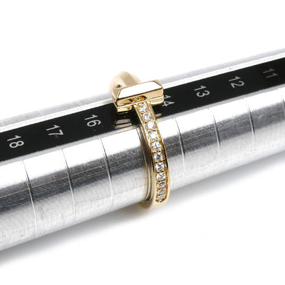 TIFFANY&Co. ティファニー K18YG イエローゴールド Tワン ナロー ダイヤ リング・指輪 ダイヤモンド0.08ct 15号 4.5g レディース【中古】【美品】