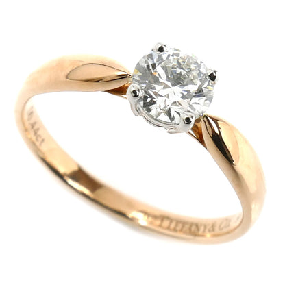 TIFFANY&Co. ティファニー K18PG ピンクゴールド Pt950プラチナ ソリティア ダイヤ ハーモニー リング・指輪 70624 ダイヤモンド0.44ct 8号 2.2g レディース【中古】【美品】