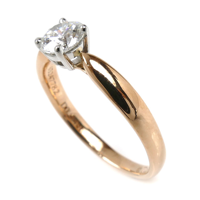 TIFFANY&Co. ティファニー K18PG ピンクゴールド Pt950プラチナ ソリティア ダイヤ ハーモニー リング・指輪 70624 ダイヤモンド0.44ct 8号 2.2g レディース【中古】【美品】