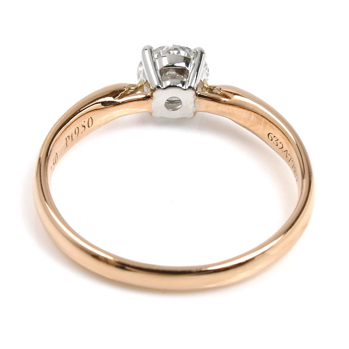 TIFFANY&Co. ティファニー K18PG ピンクゴールド Pt950プラチナ ソリティア ダイヤ ハーモニー リング・指輪 70624 ダイヤモンド0.44ct 8号 2.2g レディース【中古】【美品】