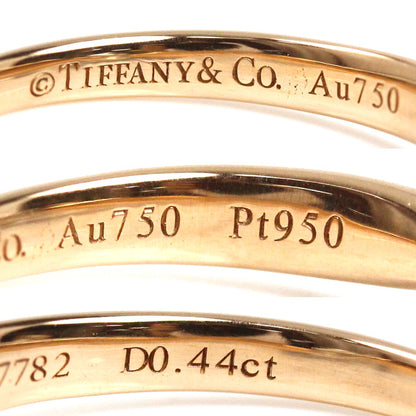 TIFFANY&Co. ティファニー K18PG ピンクゴールド Pt950プラチナ ソリティア ダイヤ ハーモニー リング・指輪 70624 ダイヤモンド0.44ct 8号 2.2g レディース【中古】【美品】