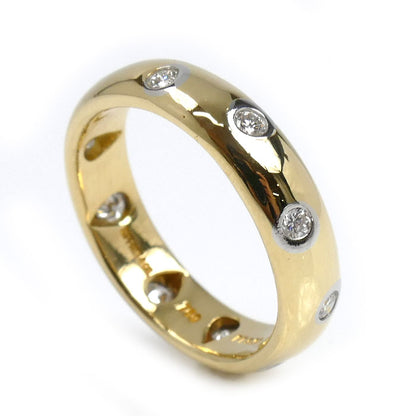 TIFFANY&Co. ティファニー K18YG イエローゴールド Pt950プラチナ ドッツ ダイヤ リング・指輪 ダイヤモンド 6.5号 3.9g レディース【中古】