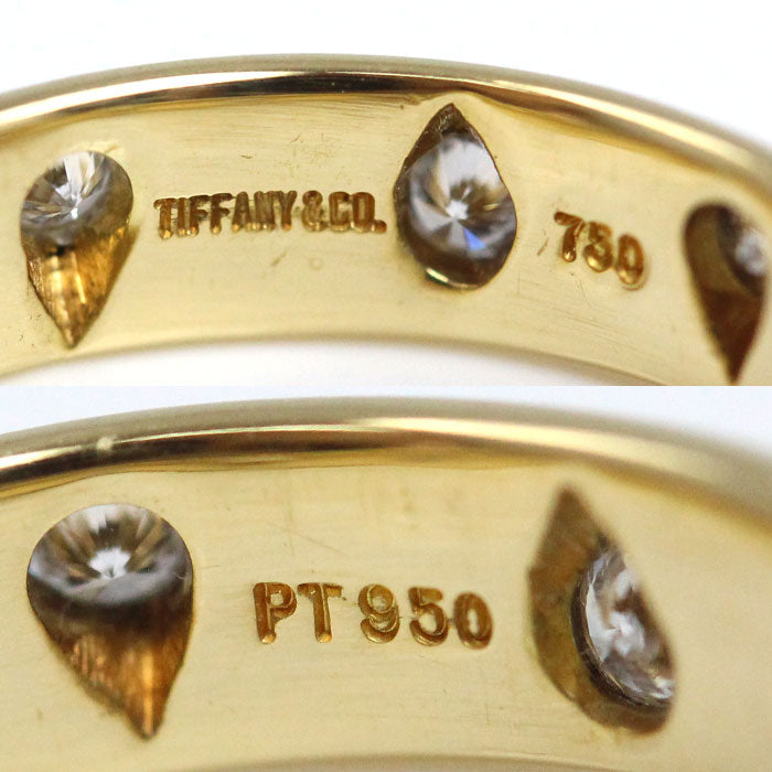 TIFFANY&Co. ティファニー K18YG イエローゴールド Pt950プラチナ ドッツ ダイヤ リング・指輪 ダイヤモンド 6.5号 3.9g レディース【中古】