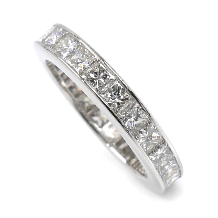 HARRY WINSTON ハリーウィンストン Pt950プラチナ プリンセスカット チャネルセット フルエタニティ リング・指輪 WBDPPCC10C10 ダイヤモンド 10号 5.0g レディース【中古】