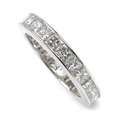 HARRY WINSTON ハリーウィンストン Pt950プラチナ プリンセスカット チャネルセット フルエタニティ リング・指輪 WBDPPCC10C10 ダイヤモンド 10号 5.0g レディース【中古】