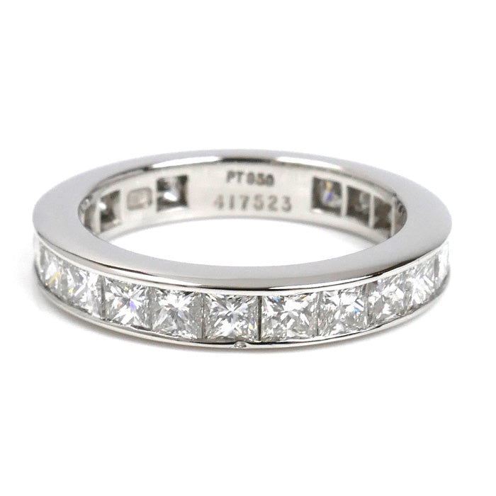 HARRY WINSTON ハリーウィンストン Pt950プラチナ プリンセスカット チャネルセット フルエタニティ リング・指輪 WBDPPCC10C10 ダイヤモンド 10号 5.0g レディース【中古】