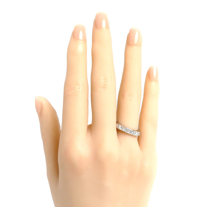 HARRY WINSTON ハリーウィンストン Pt950プラチナ プリンセスカット チャネルセット フルエタニティ リング・指輪 WBDPPCC10C10 ダイヤモンド 10号 5.0g レディース【中古】