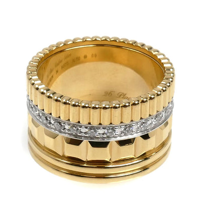 Boucheron ブシュロン K18YG イエローゴールド K18WG ホワイトゴールド キャトル ラディアント フルパヴェ リング・指輪 JRG01987 ダイヤモンド 14号 54 14.9g レディース【中古】【美品】